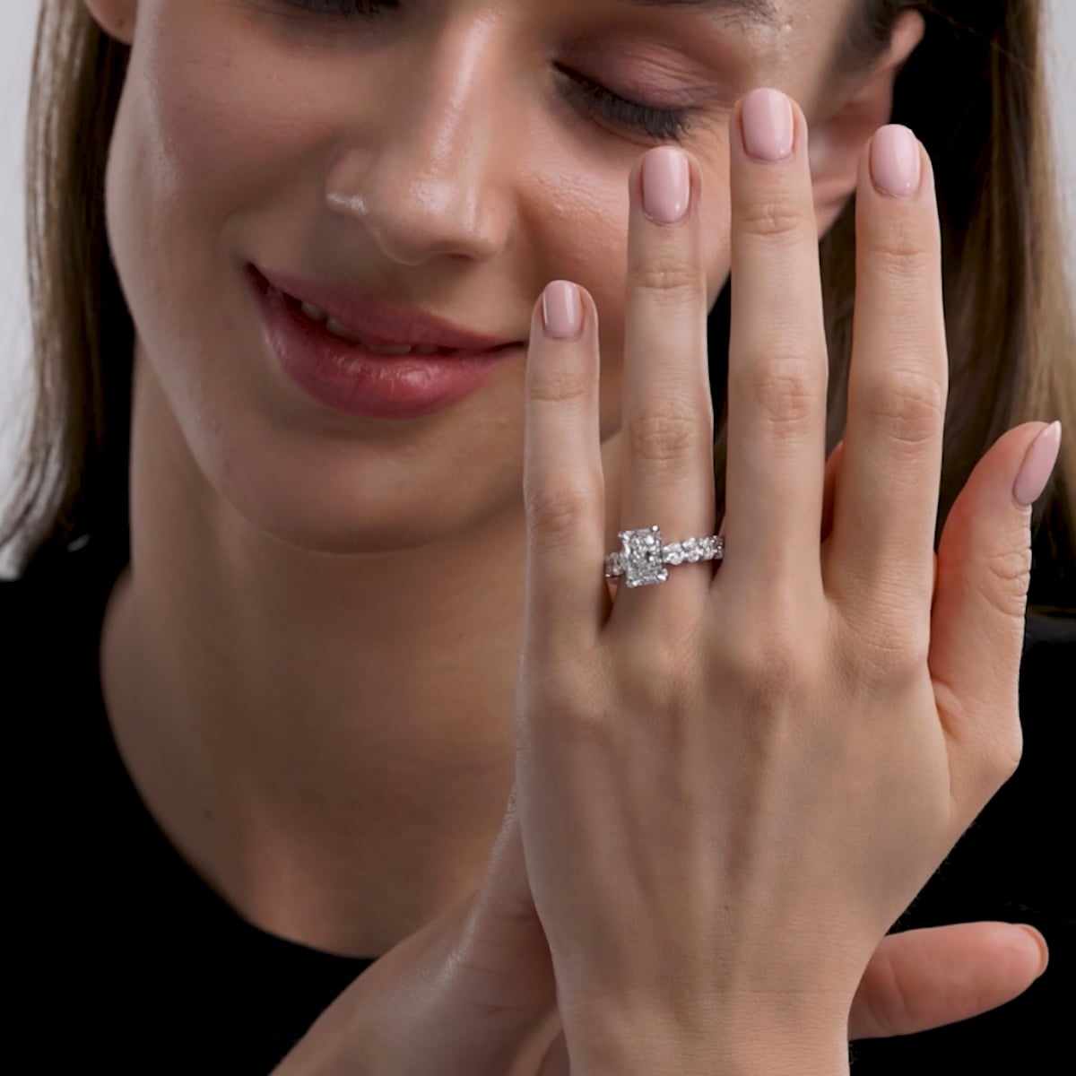 product video 2 for 4 7/8 ctw Radiant Lab Grown Diamond Eternity Engagement Ring