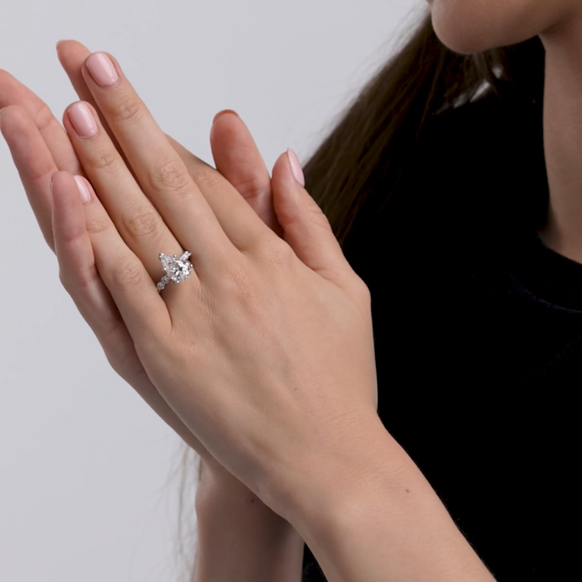product video 2 for 2 1/2 ctw Pear Lab Grown Diamond Graduated Engagement Ring