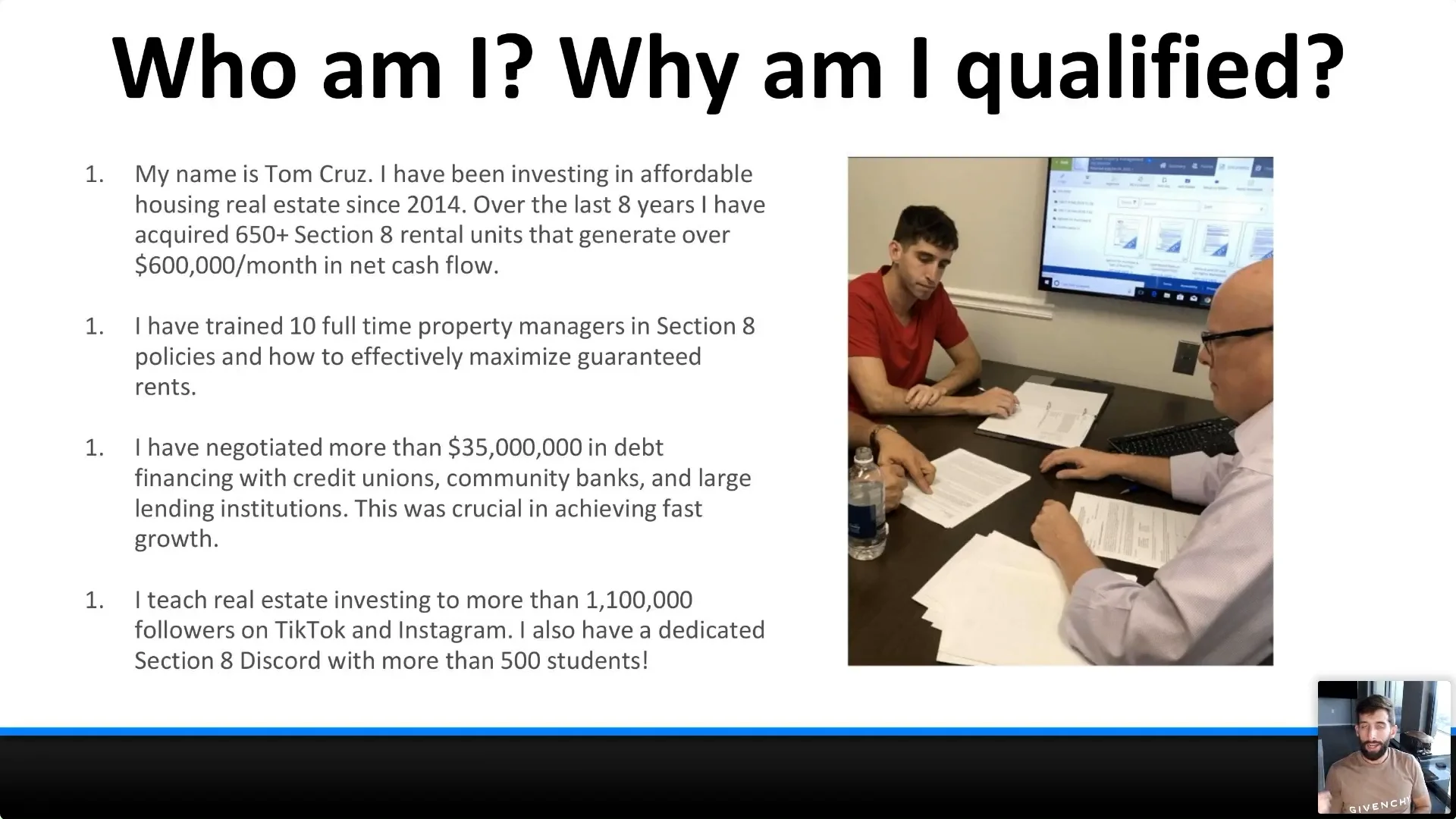 Section 8 Webinar - Financing on Vimeo