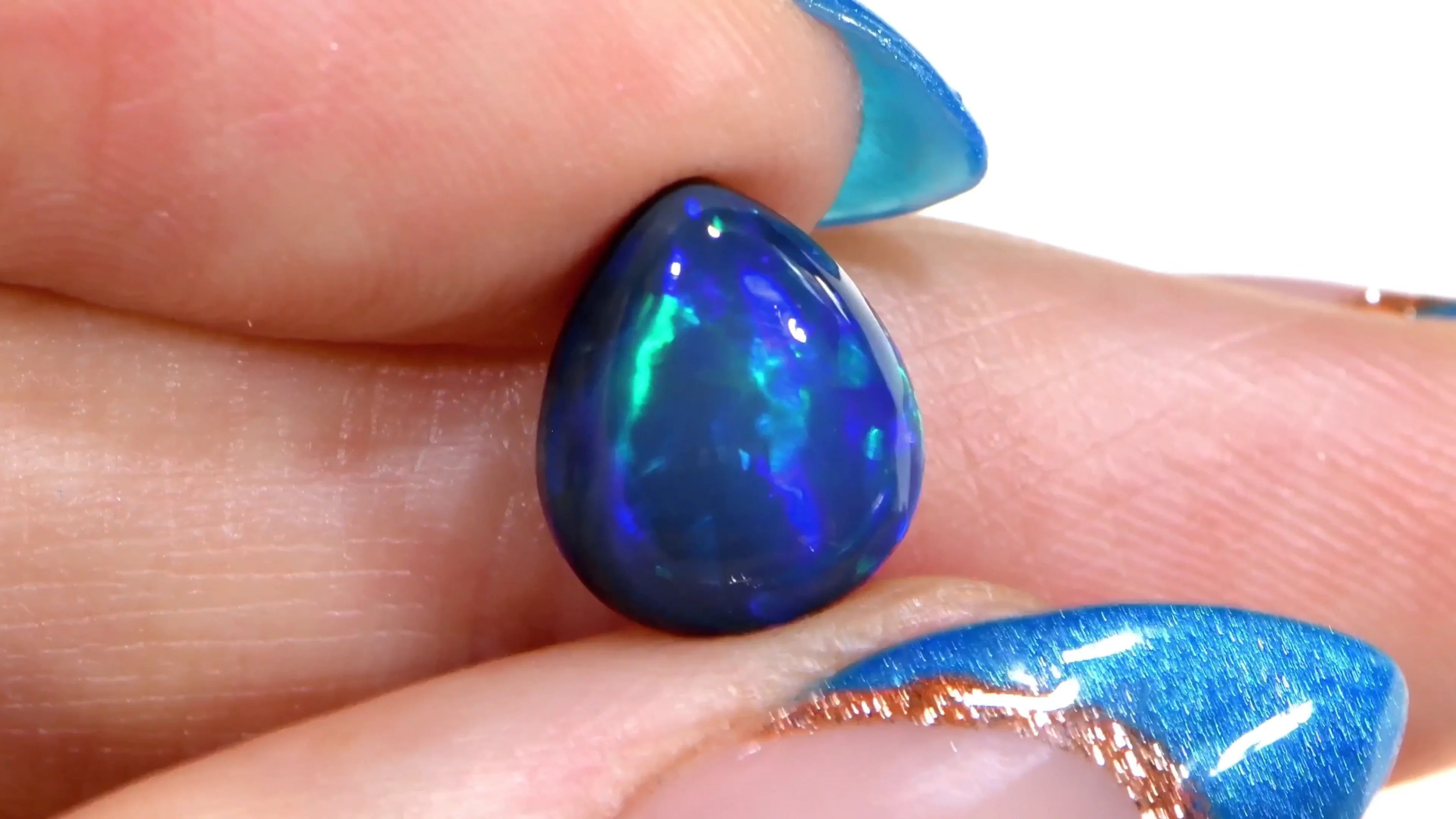 2.49ct Natural Black Opal Blue Green Fire