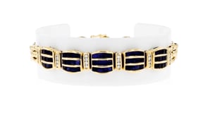 C. 1980 Vintage 4.00 ct. t.w. Sapphire Bracelet with .35 ct. t.w. Diamonds in 18kt Yellow Gold