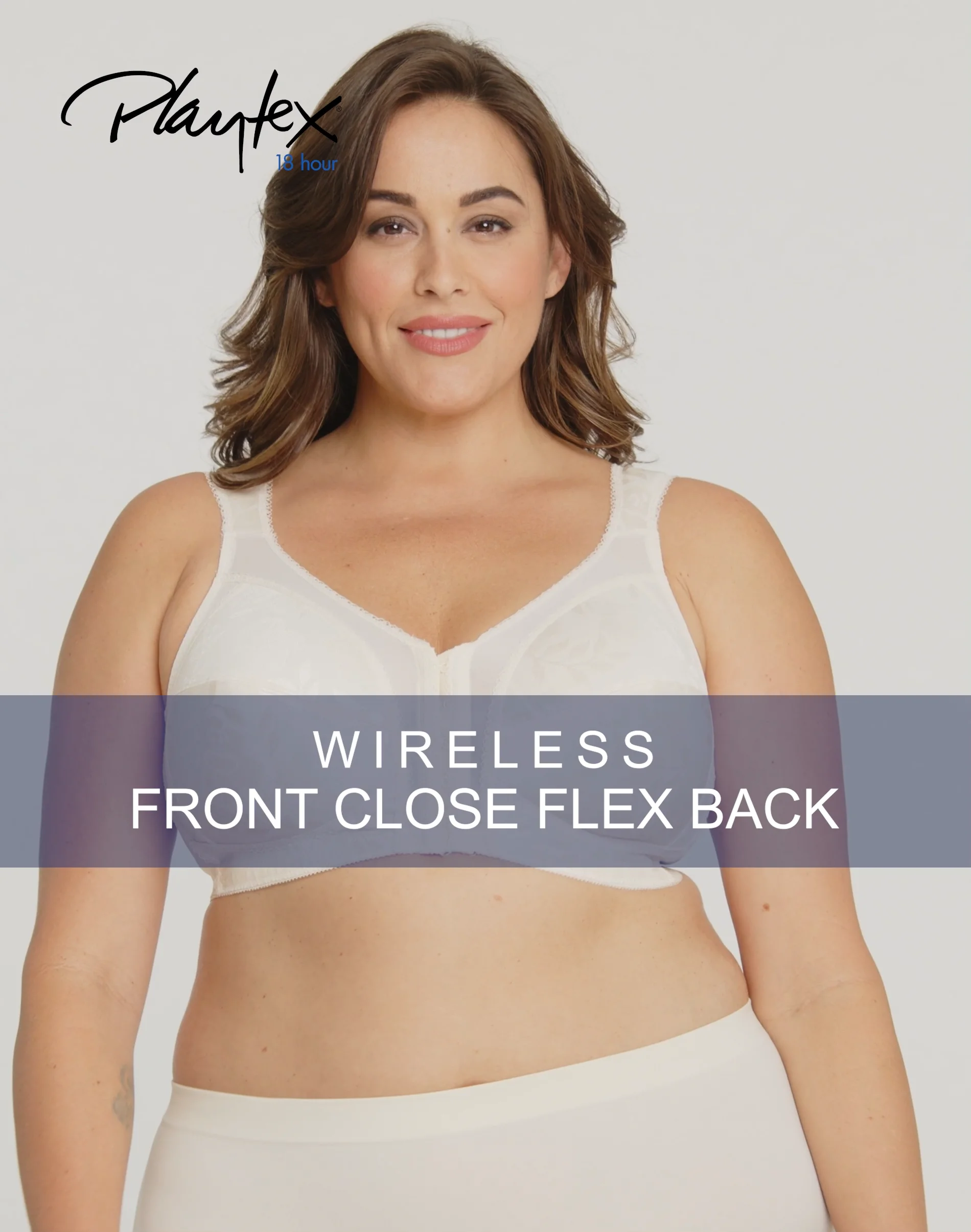 Playtex 18 Hour Supportive Front Close Flexible Back Wireless Bra