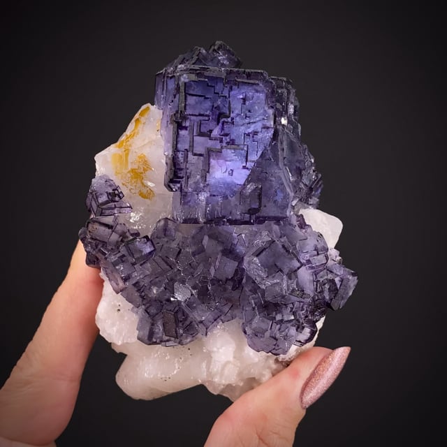 Fluorite on Calcite