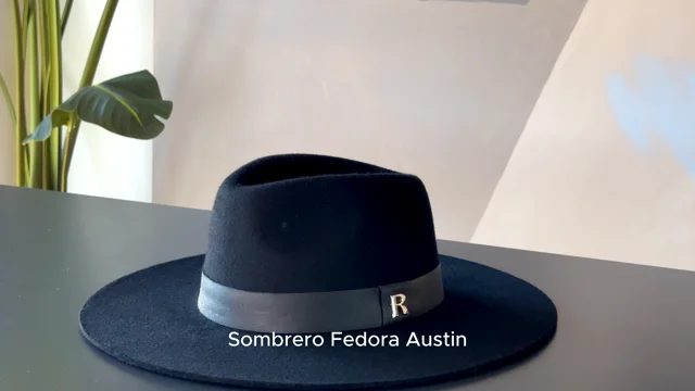 Sombrero Fedora Hombre Fieltro de Lana en color Negro Austin