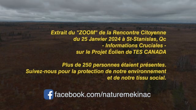 Extrait du "ZOOM" de la Rencontre Citoyenne  du 25 Janvier 2024 à St-Stanislas, Qc