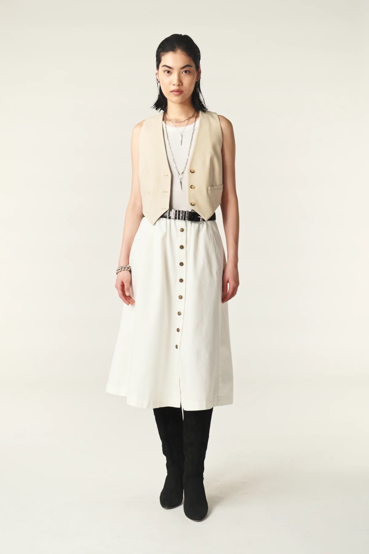 Midi Skirt Cowie White // ba&sh Midi Skirt Cowie White // ba&sh