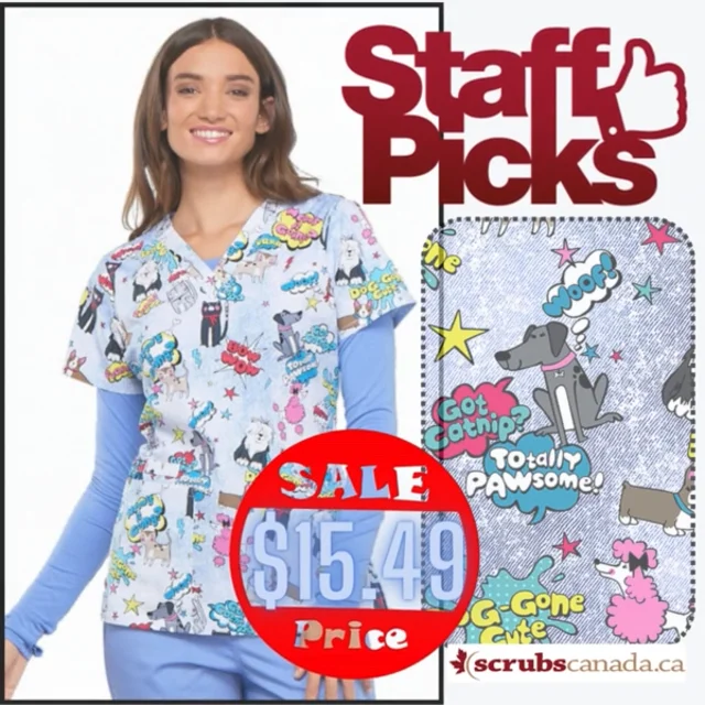 102 WonderWork Mock Wrap Scrub Top 