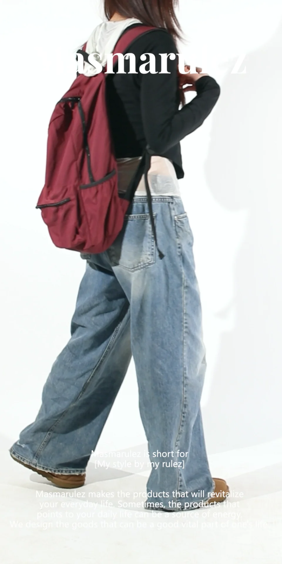 ★masmarulez★ Daily backpack _ Burgundy Daily backpack _ Burgundy : Masmarulez [마스마룰즈]