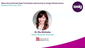 Monday 29 January 2024 - Move fast and break down? Innovation and security in energy infrastructures