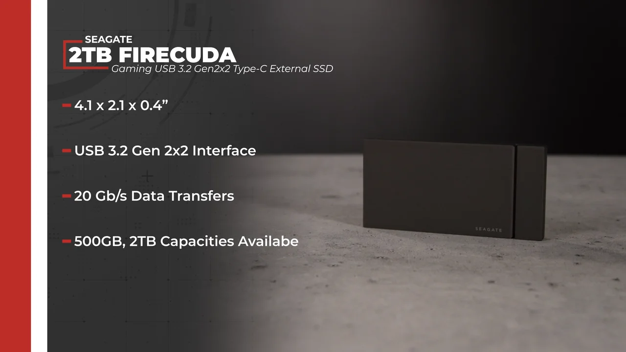Seagate 500GB FireCuda Gaming USB 3.2 Gen2x2 Type-C STJP500400