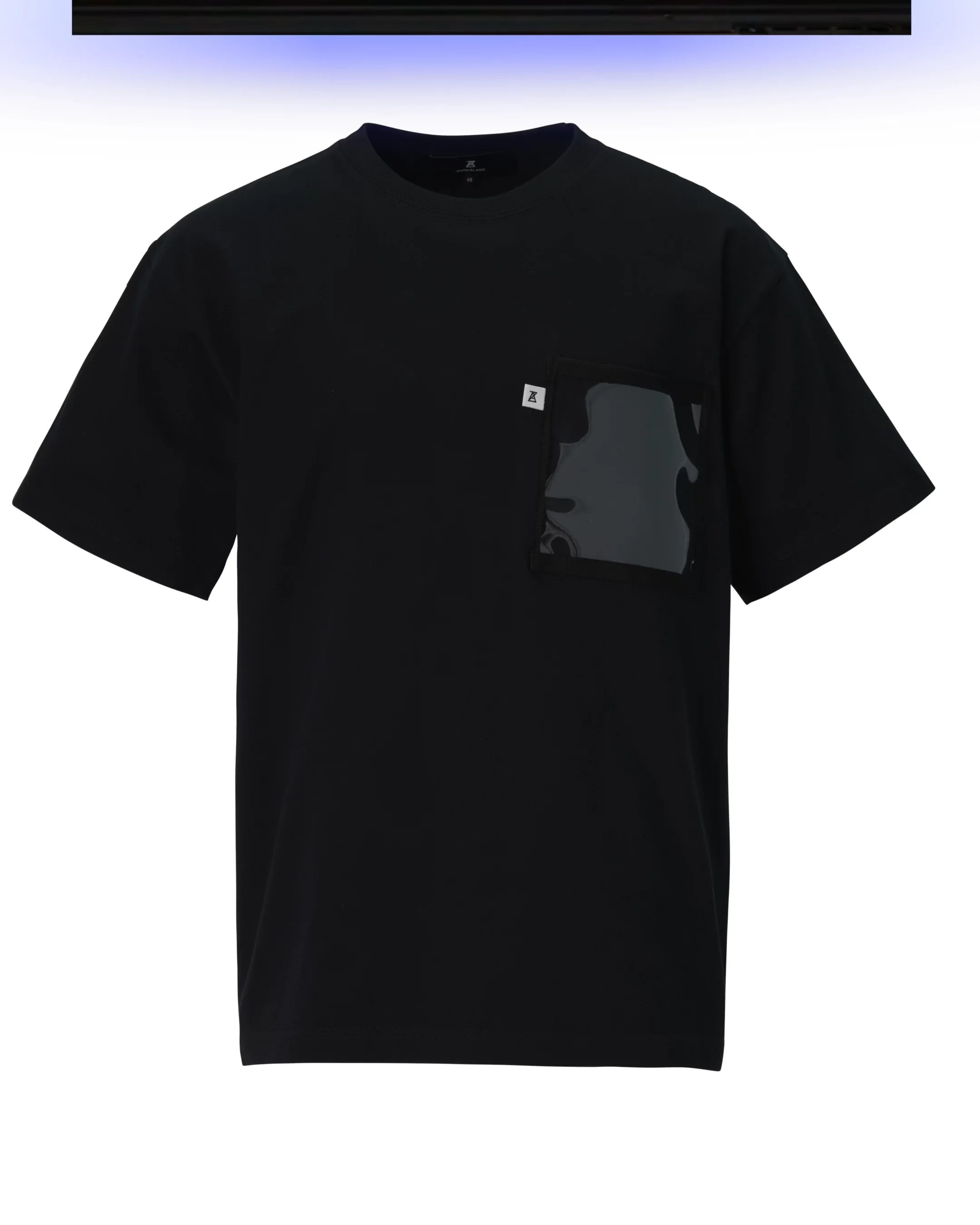 ANREALAGE ブラックアシンメトリックシャツ PHOTOCHROMIC EMBROIDERY SHIRT｜ANREALAGE OFFICIAL ONLINE SHOP