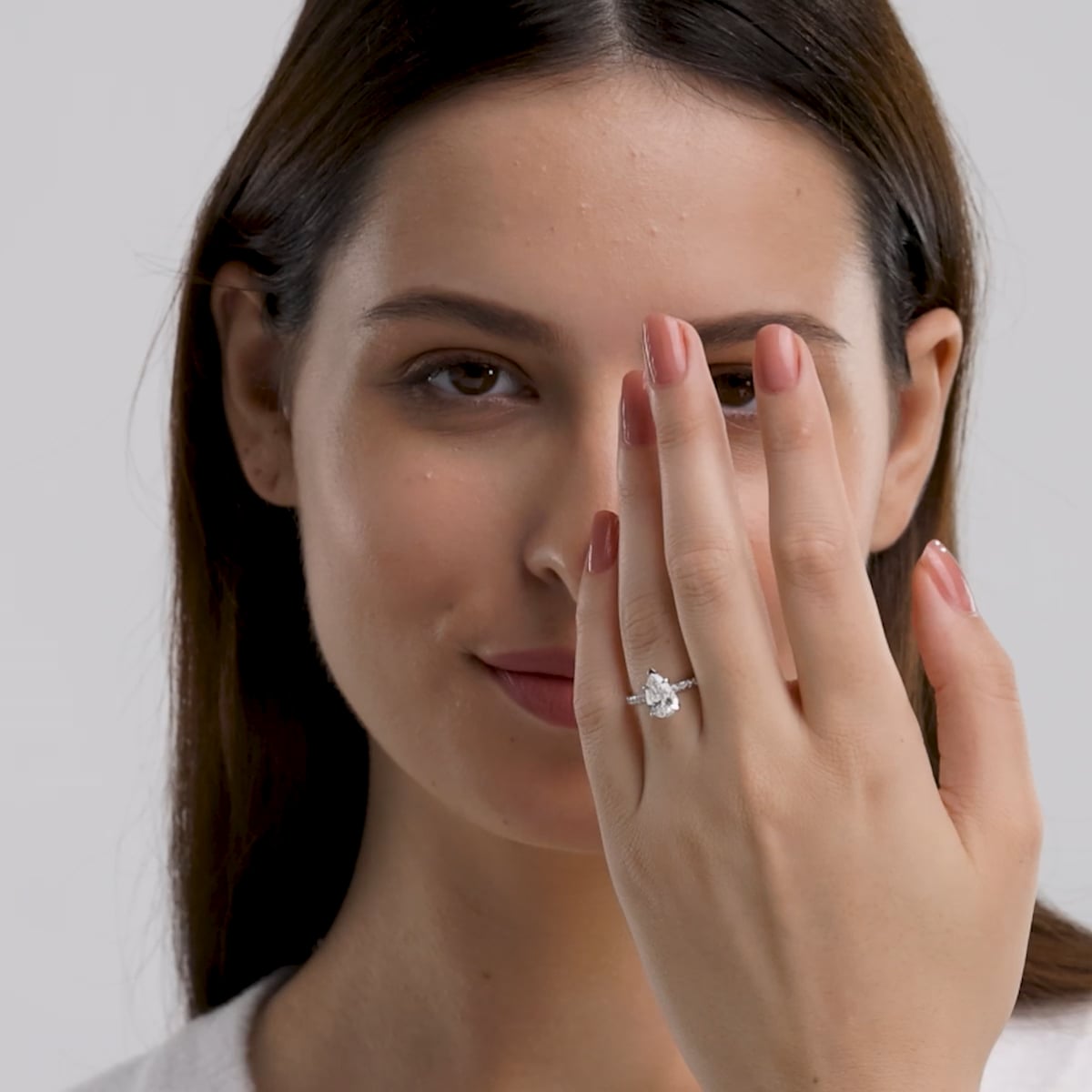 product video 2 for 1 ctw Pear Lab Grown Diamond Station Engagement Ring