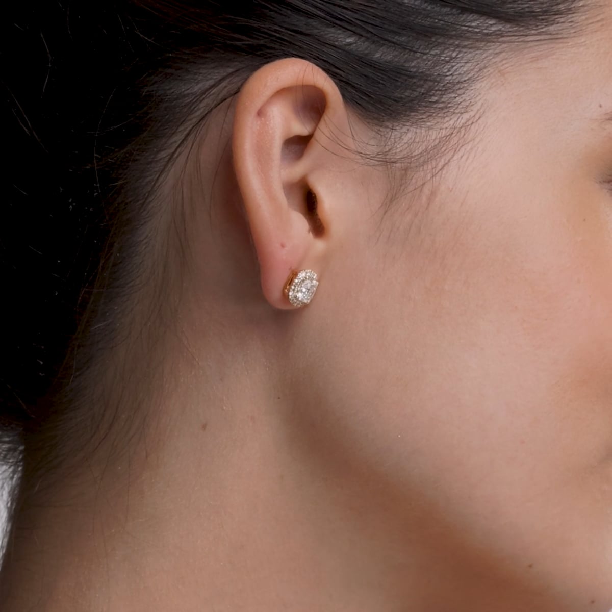2 3/8 ctw Cushion Lab Grown Diamond Halo Certified Stud Earrings 14K White Gold, GH, VS2+