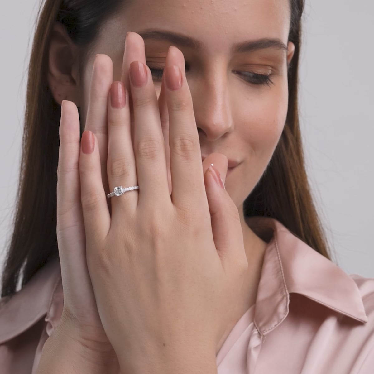 product video 2 for 1 1/3 ctw Asscher Lab Grown Diamond Station Engagement Ring