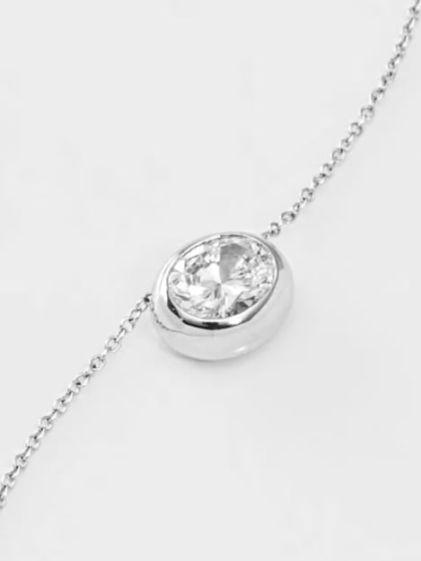 Bezel Set Oval Pendant Necklace (5 TCW)