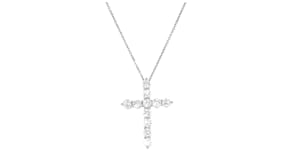 2.00 ct. t.w. Lab-Grown Diamond Cross Pendant Necklace in 14kt White Gold