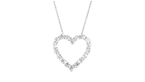 2.00 ct. t.w. Lab-Grown Diamond Heart Pendant Necklace in 14kt White Gold