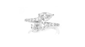 2.30 ct. t.w. Lab-Grown Diamond Toi et Moi Bypass Ring in 14kt White Gold