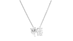 2.00 ct. t.w. Oval and Pear-Shaped Lab-Grown Diamond Two-Stone Necklace in 14kt White Gold
