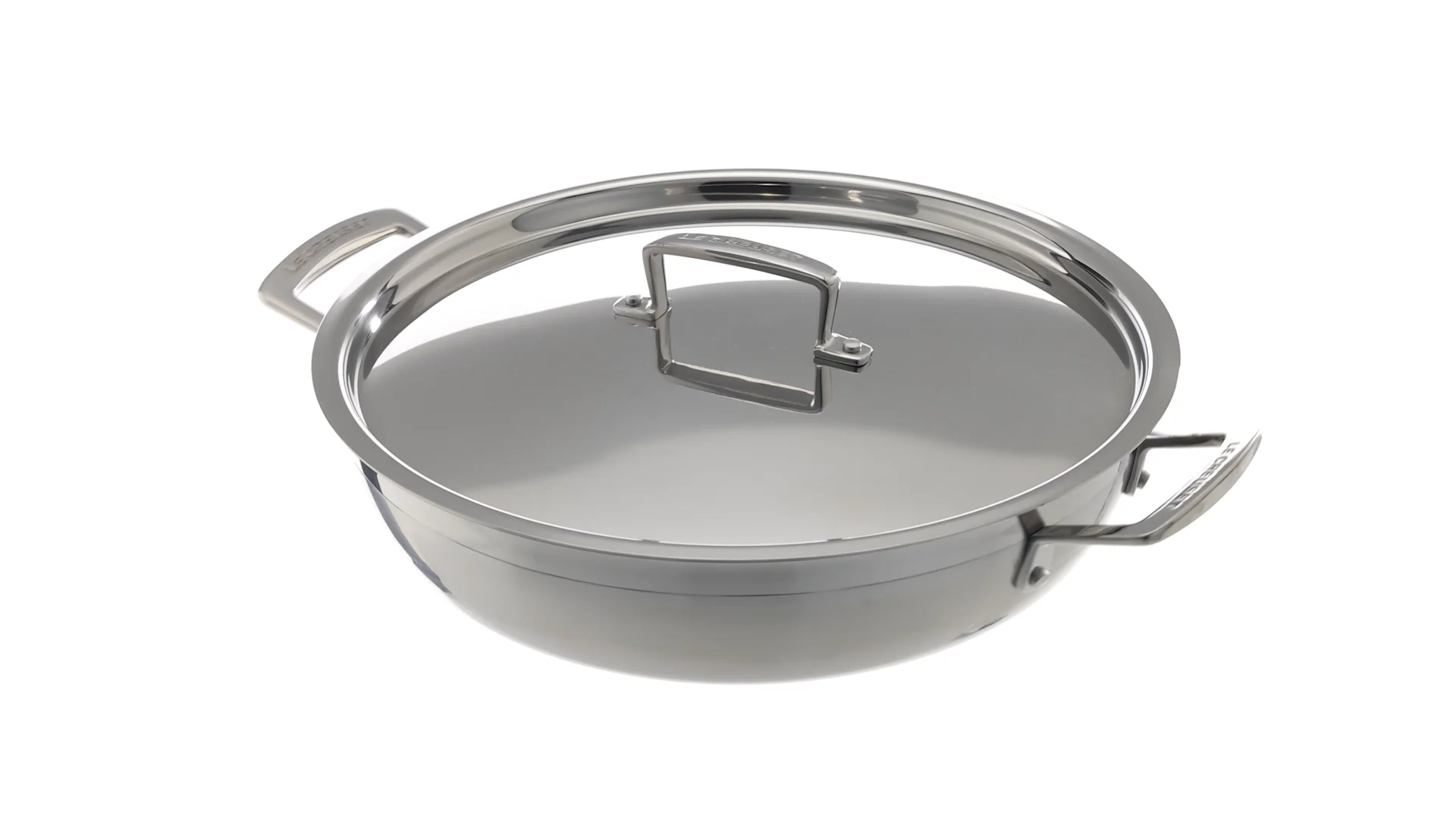 3-ply Stainless Steel Non-Stick Shallow Casserole with Lid | Le