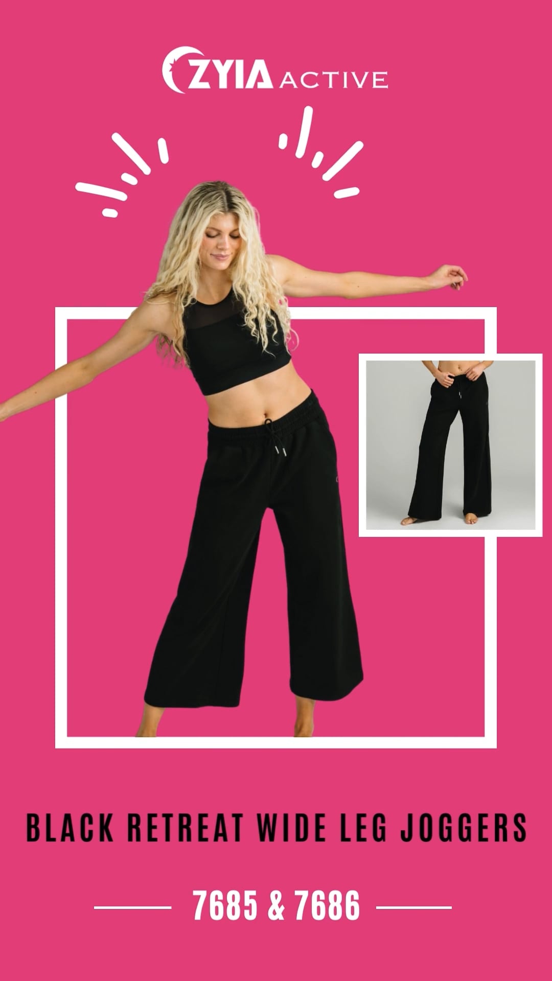 Black Retreat Wide Leg Joggers | 26