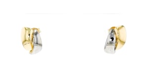 14kt Two-Tone Gold Curved Earrings