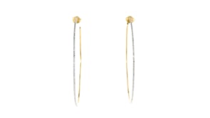 15 ct. t.w. Diamond C-Hoop Earrings in 18kt Gold Over Sterling