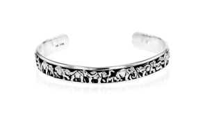 Sterling Silver Elephant Cuff Bracelet