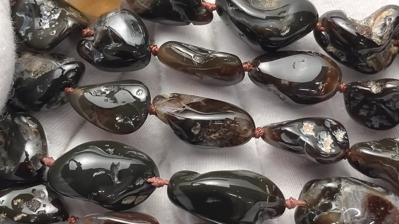メキシコ産ファイヤーアゲート タンブル｜天然石ビーズの卸問屋・通販
