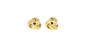 Italian 14kt Yellow Gold Love Knot Jewelry Set Necklace and Stud Earrings