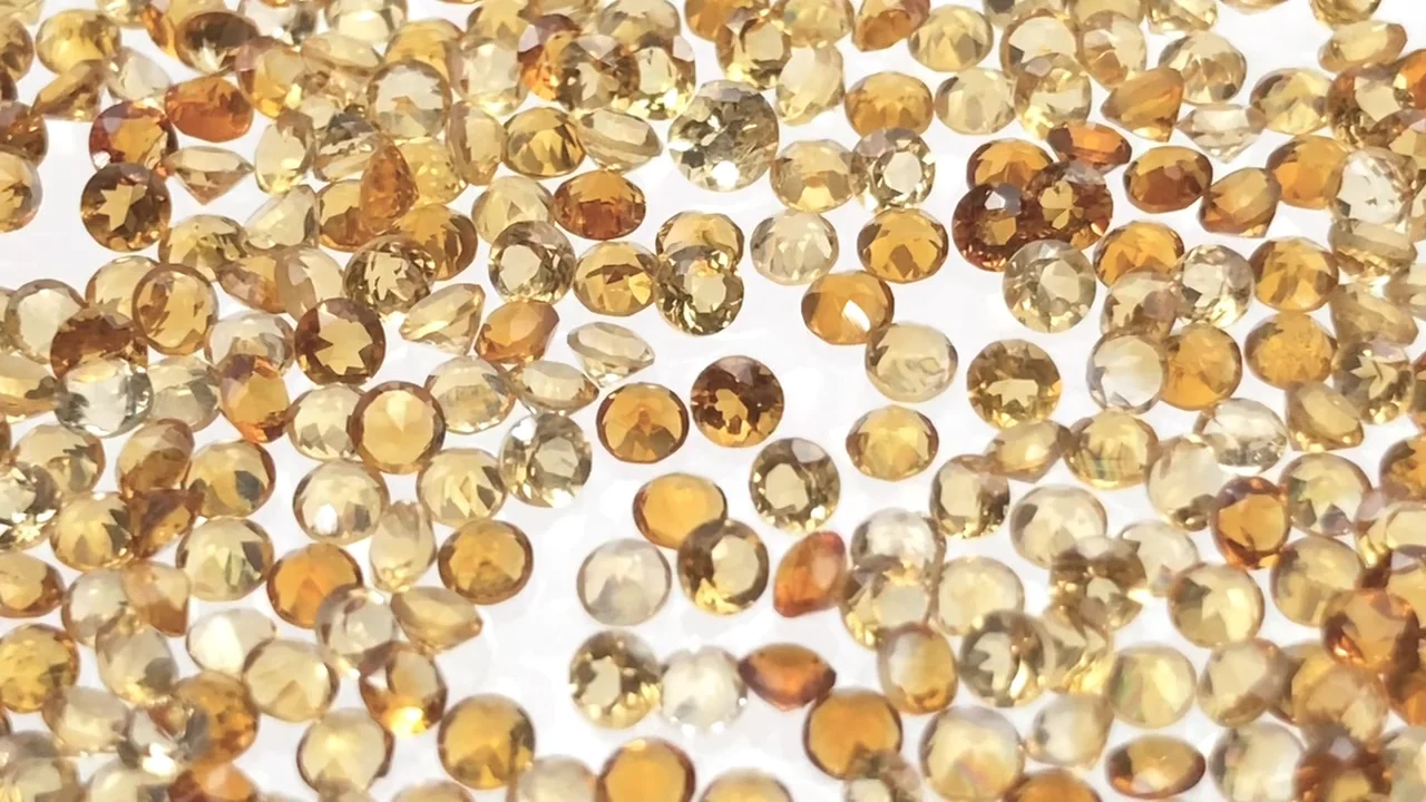 シトリン ルース ラウンドファセットカット2×2mm 10粒｜天然石