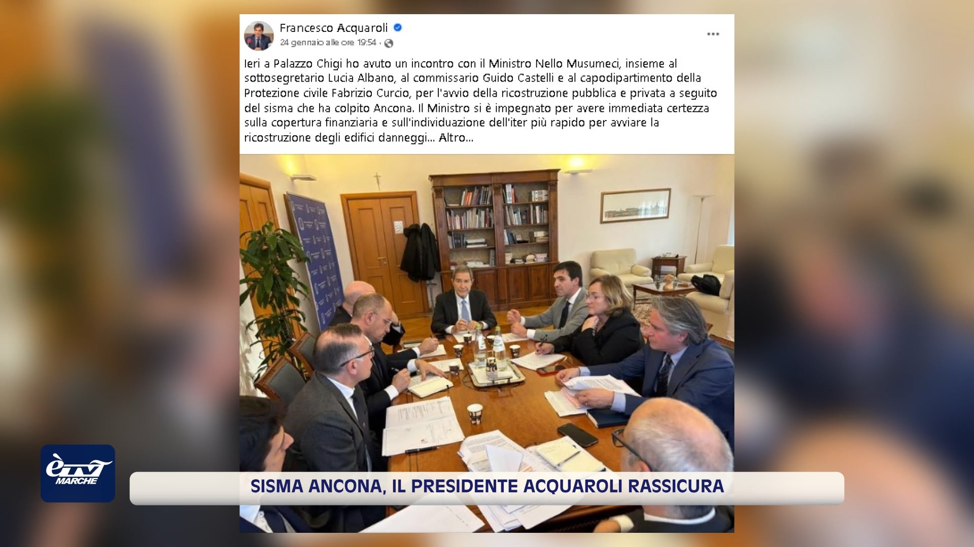 Sisma di Ancona. Il presidente Acquaroli rassicura - VIDEO