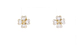 15 ct. t.w. Diamond Four-Leaf Clover Earrings in 14kt Yellow Gold