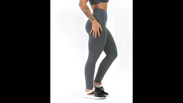Legging Fitness Cintura Alta Cinza Básica