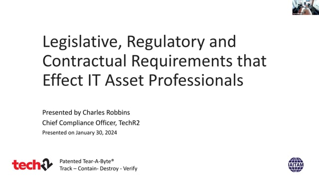 Legislative, Regulatory and Contractual Requirements that Effect IT Asset Professionals
