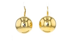 Italian 18mm 18kt Gold Over Sterling Ball Drop Earrings