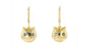 20 ct. t.w. London Blue Topaz Cat Drop Earrings in 18kt Gold Over Sterling