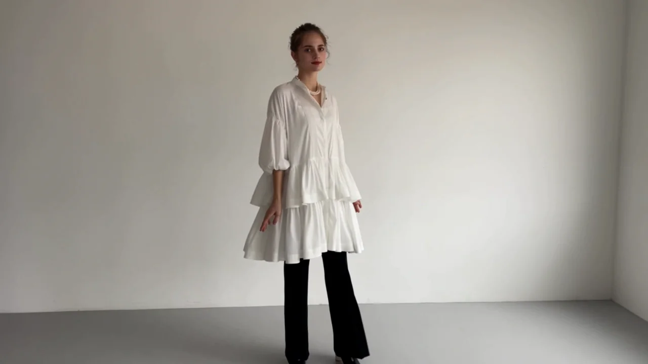 frill shirt one-piece | Acka.| エーシーケーエー|公式 frill shirt one-piece | Acka.| エーシーケーエー|公式