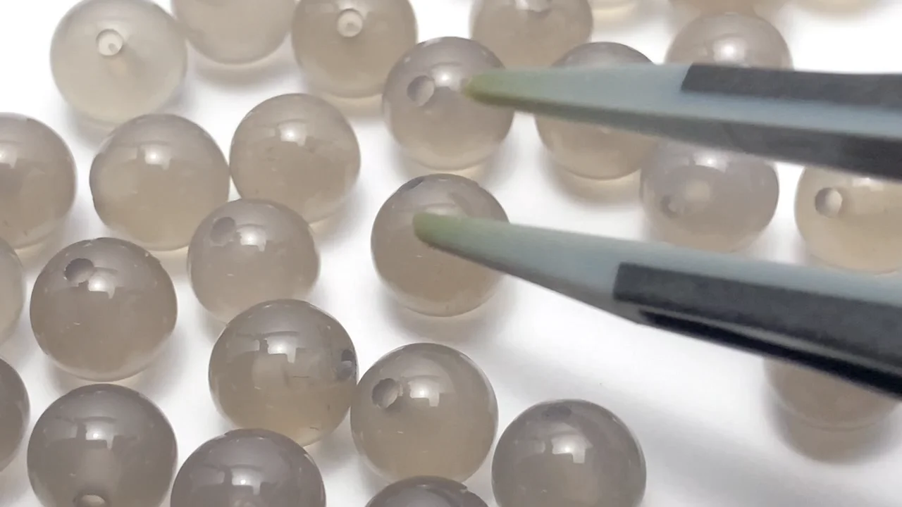 グレーオニキス 片穴ラウンド6mm 10粒｜天然石ビーズの卸問屋・通販