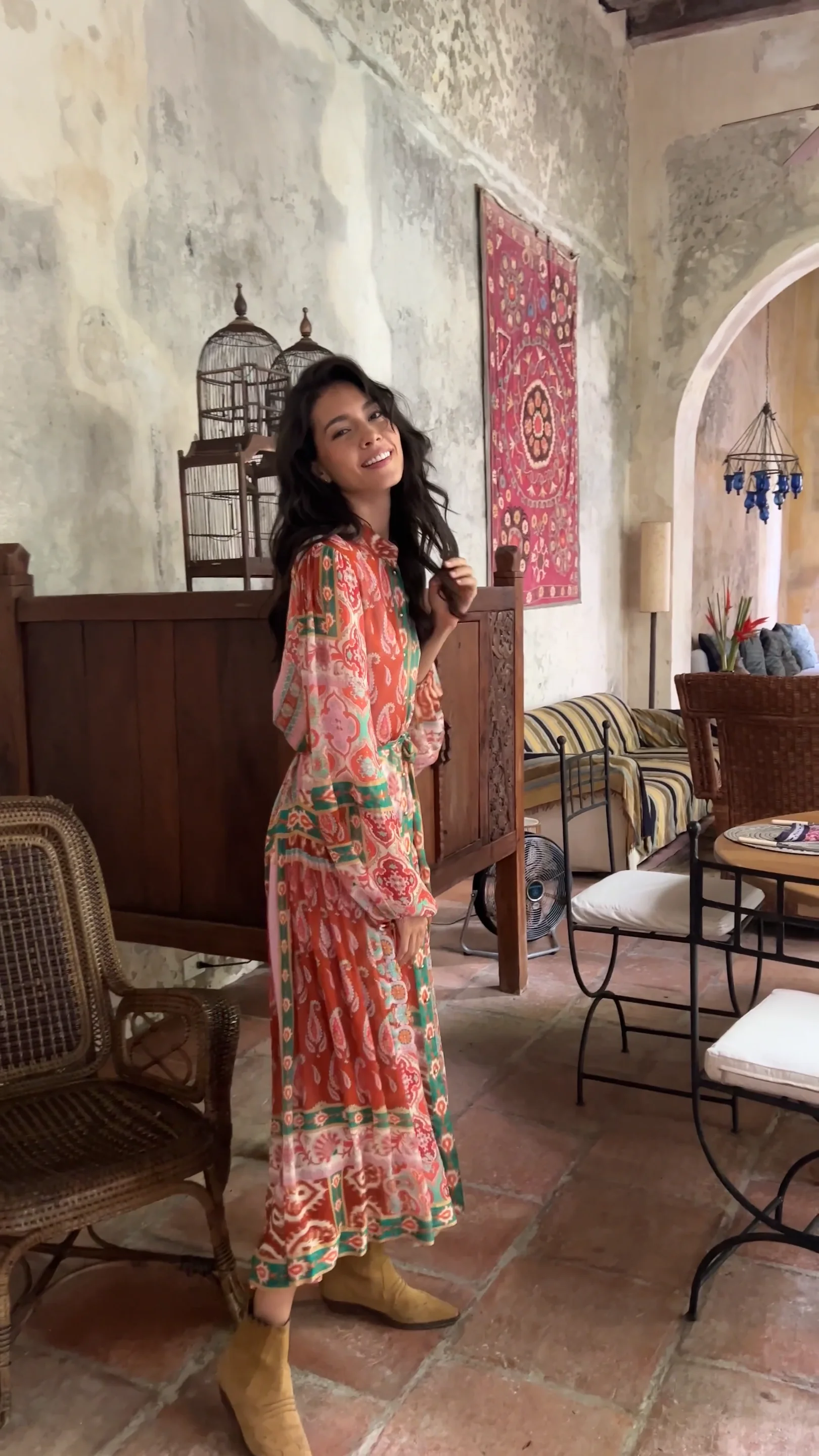 Robe Longue Chacok Taille 36 - Modèle Boléro Coloré - Occasion Très Bon état - Polyamide Maille