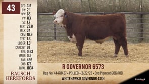 Lot #43 - R GOVERNOR 6573