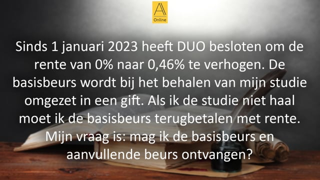 Rente over aanvullende studiebeurs