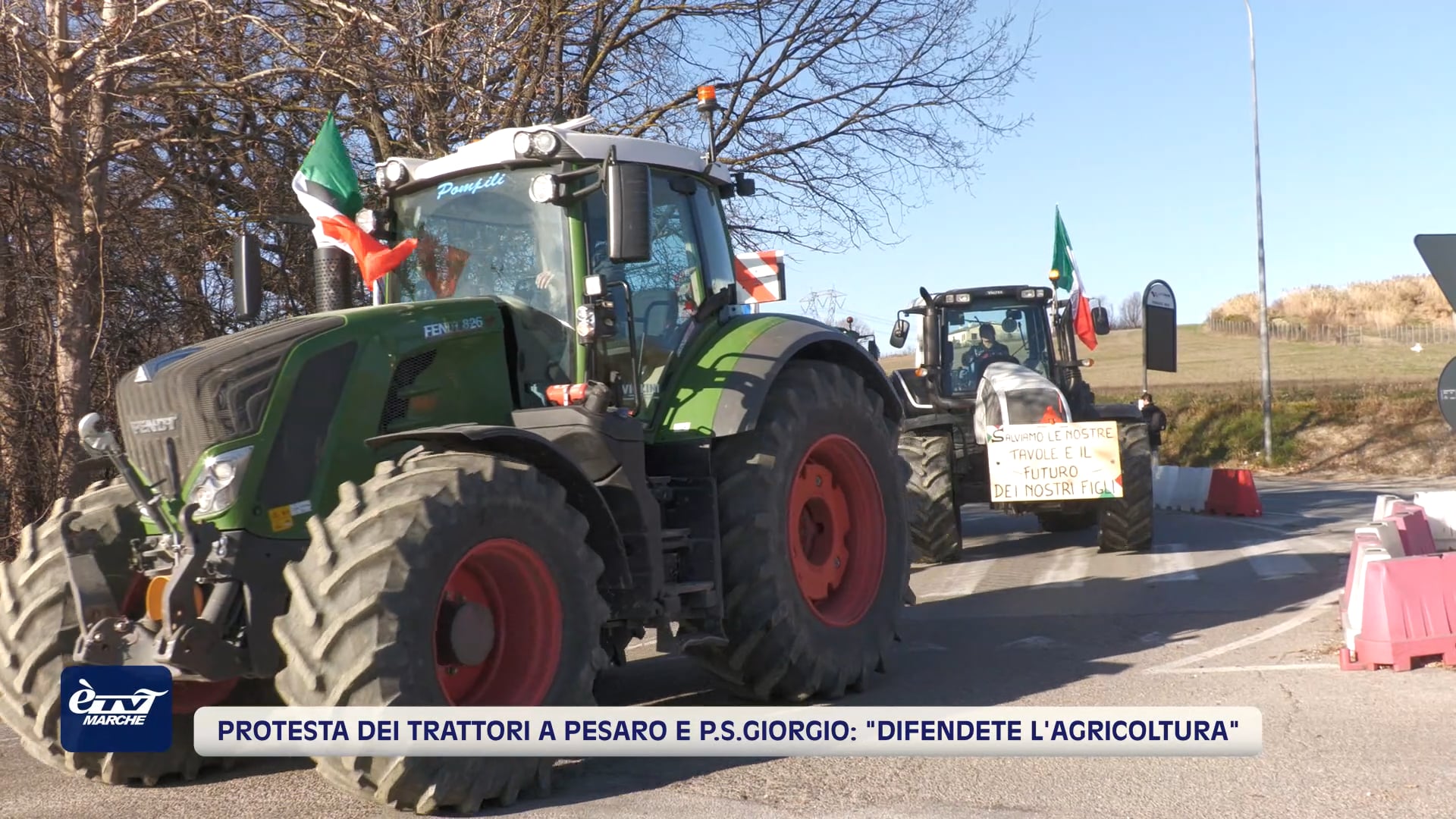 La protesta dei trattori a Pesaro e P. S. Giorgio: 