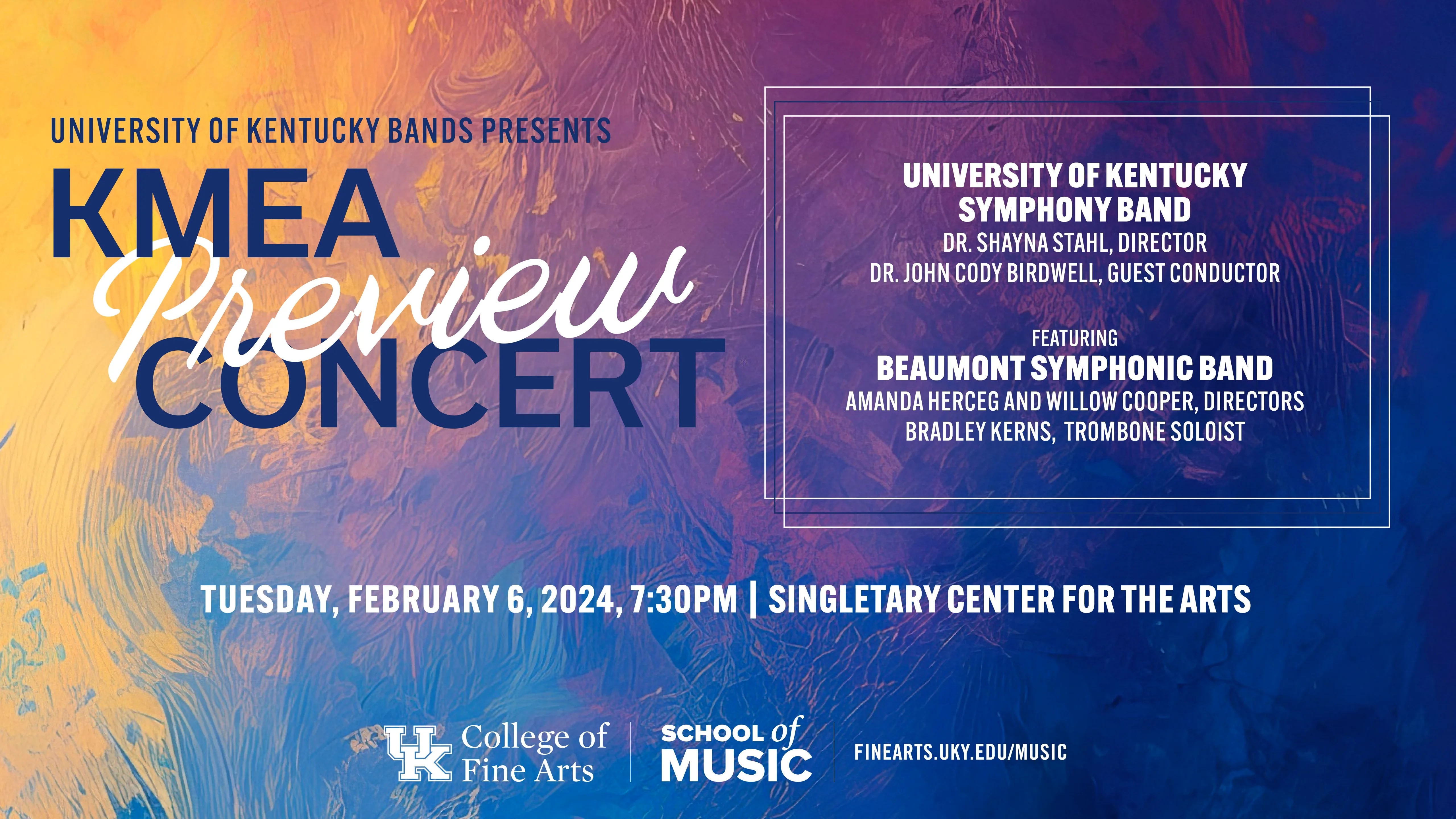 UK Symphony Band feat. Beaumont Middle School Band KMEA Preview Concert February 6 2024