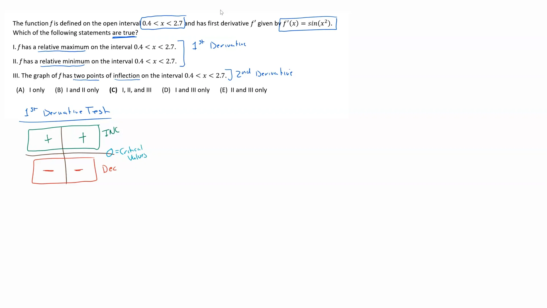 ap-calculus-ab-reading-1st-derivative-graph-to-find-max-min-and