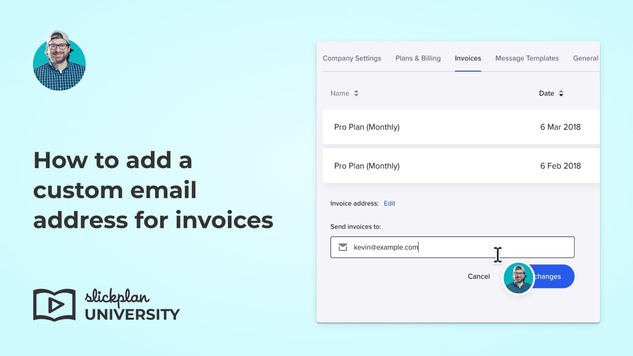 Adding a custom email address for invoices