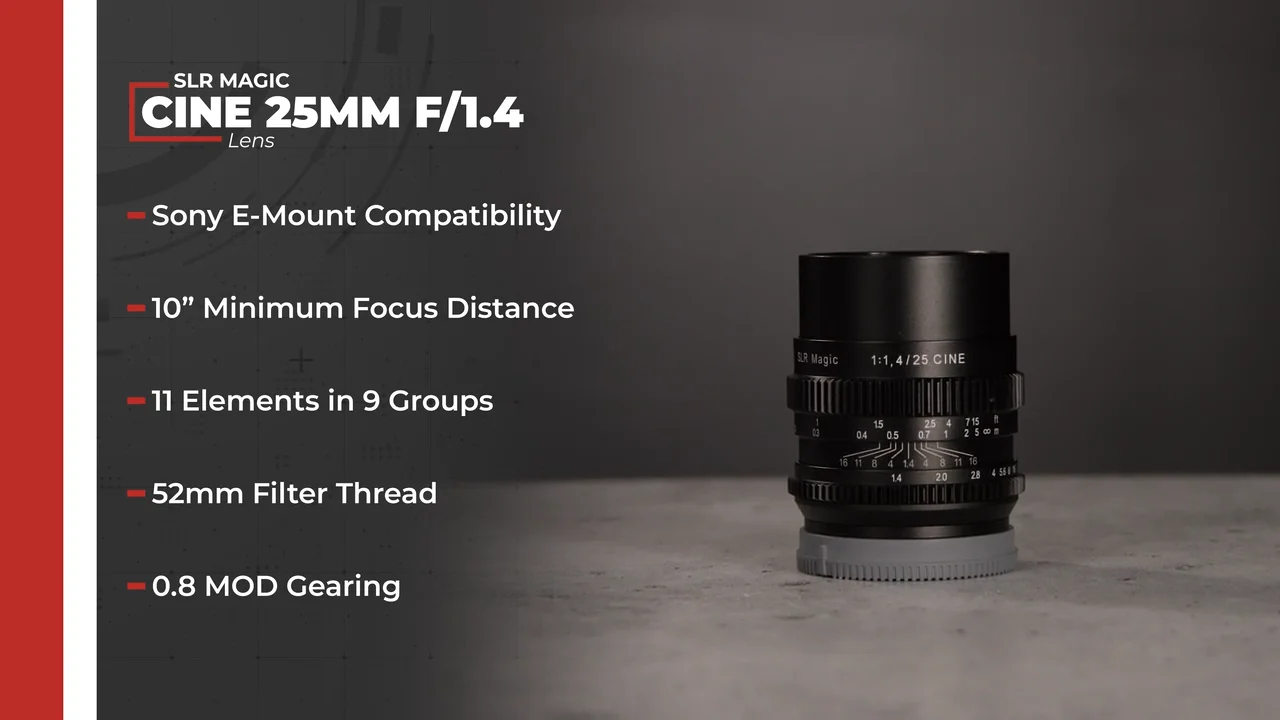 SLR Magic Cine 25mm f1.4 Lens (Sony E-Mount) SLR-2514FE B&H SLR Magic Cine 25mm f1.4 Lens (Sony E-Mount) SLR-2514FE B&H