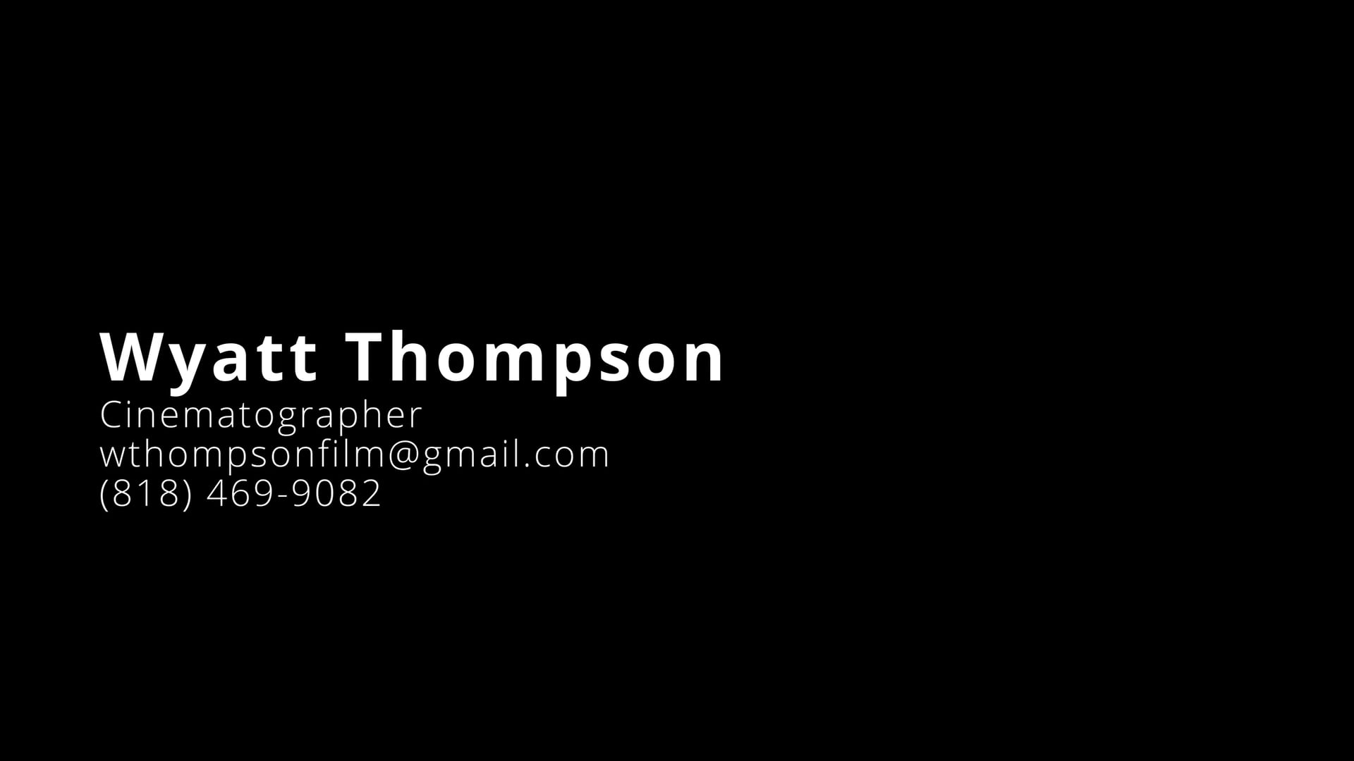 Cinematography reel