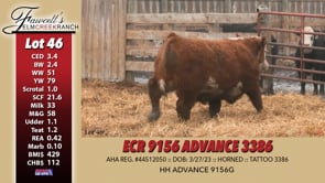 Lot #46 - ECR 9156 ADVANCE 3386