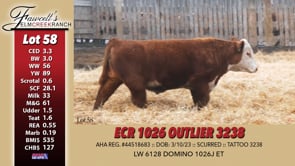 Lot #58 - ECR 1026 OUTLIER 3238